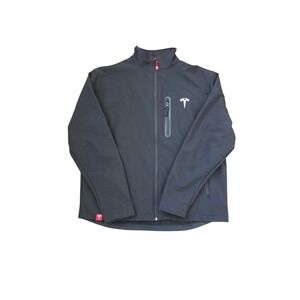 Tesla Motors Black Embroidered Red Logo Smart Casual Sporty Jacket sz L